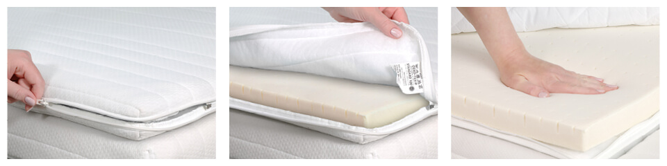 Latexschaum Topper mit Jersey Doppeltuch-Bezug, hautfreundlich und haptisch angenehm