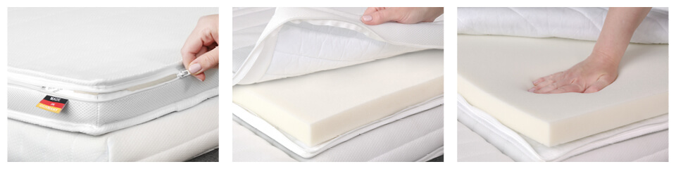Viscoschaum Topper mit TENCEL Doppeltuch-Bezug, hautfreundlich und haptisch angenehm
