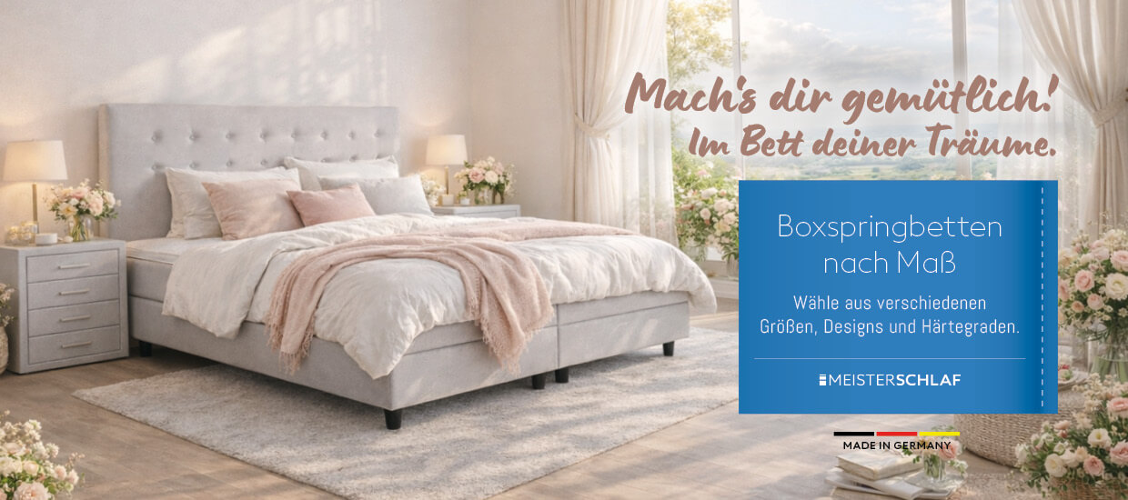 Mach es dir gemütlich! Im Boxspringbett deiner Träume.