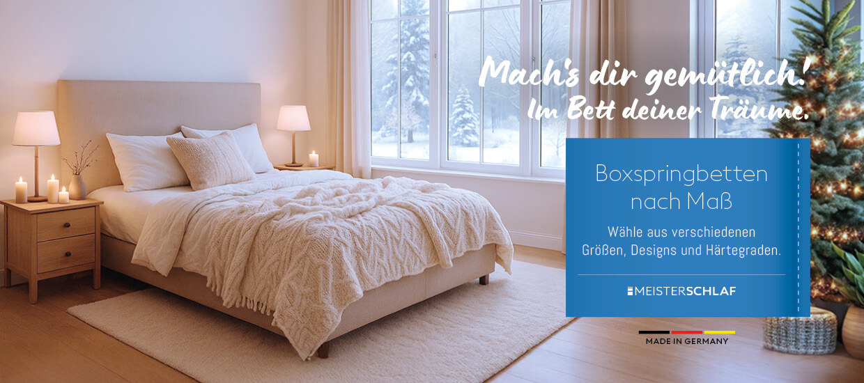 Mach es dir gemütlich! Im Boxspringbett deiner Träume.